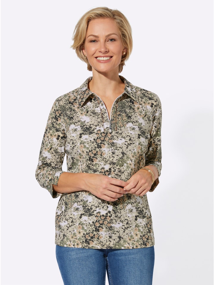 Shirt in schlamm-ecru-bedruckt