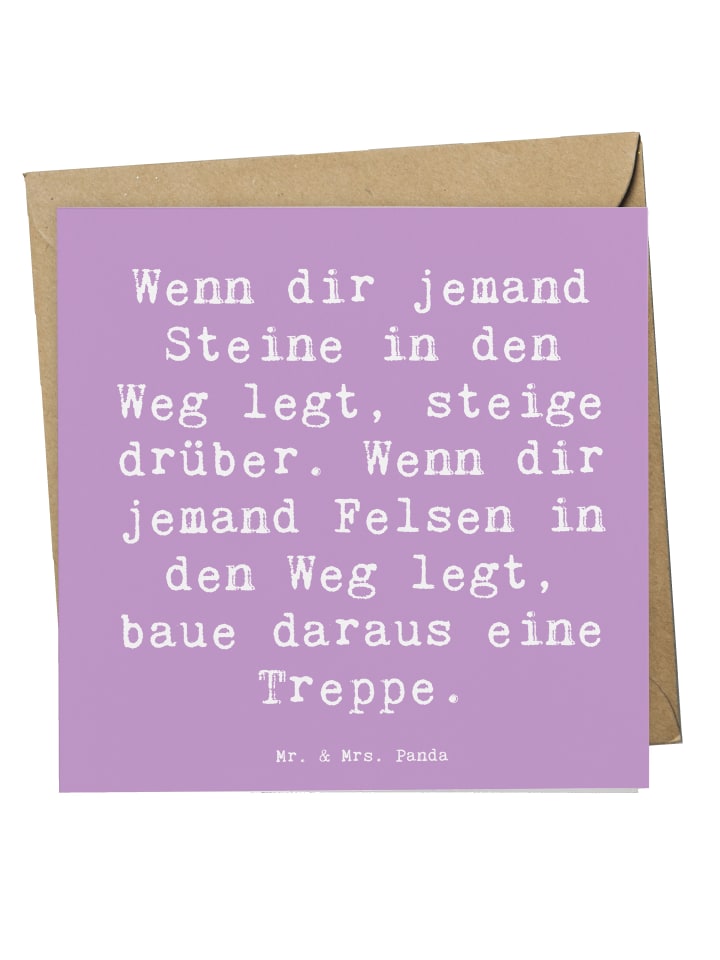 Glückwunschkarte Spruch Stolpersteine im Alltag... in Lavendeltraum