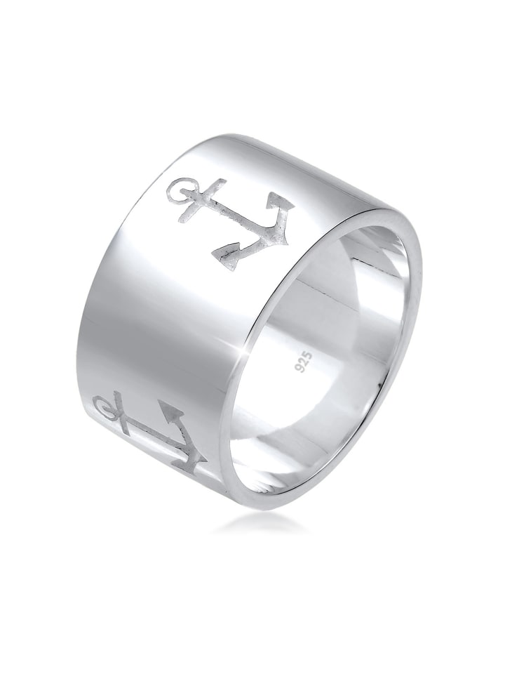 Ring 925 Sterling Silber Anker in Silber