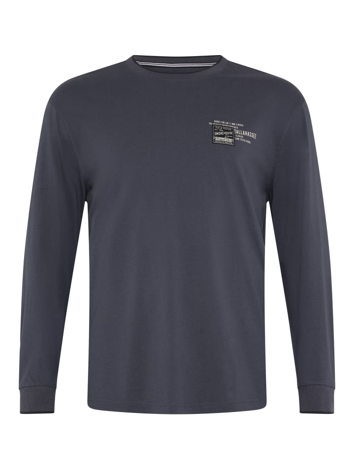 Rundhalsshirt in blaugrau
