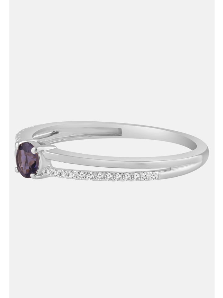 Ring aus 375 Weißgold mit Diamant