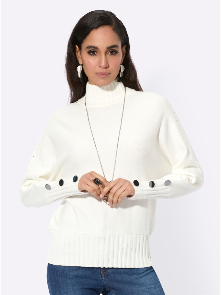 Modal-Polyamid-Pullover in ecru