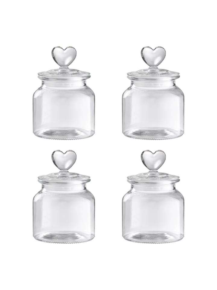 Butlers Aufbewahrungsglas SWEET HEART 4er-Set in Transparent