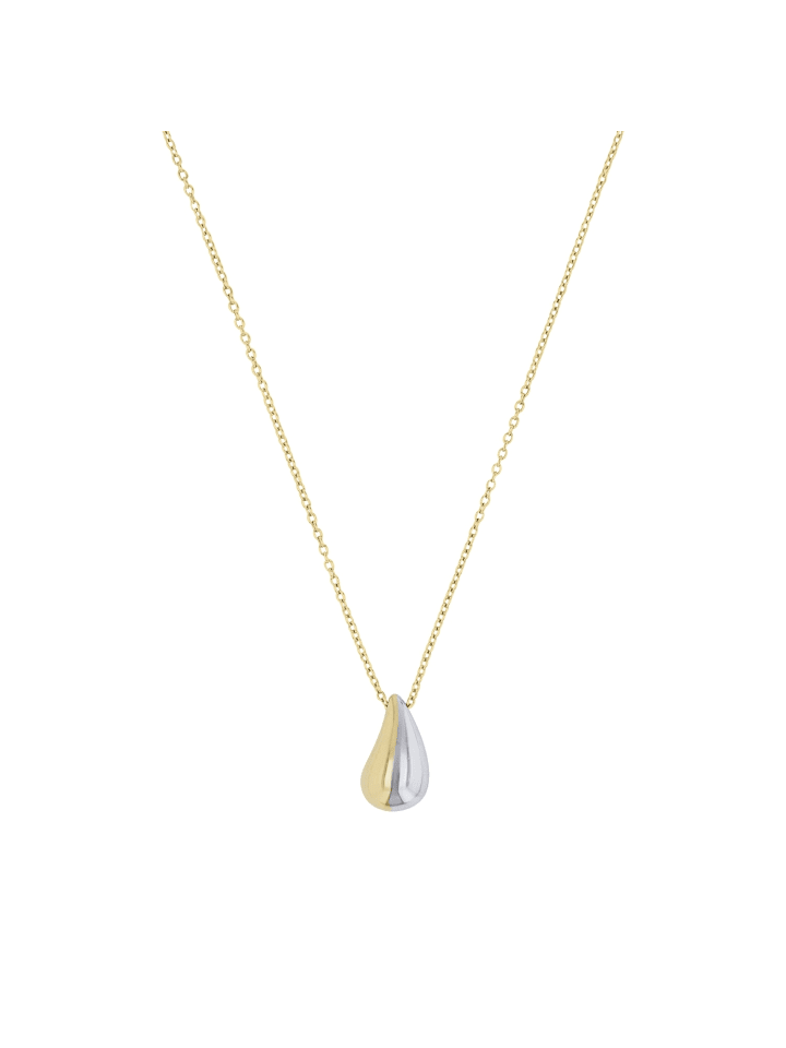 Kette mit Anhänger Silber 925, rhodiniert+gelbvergoldet in Bicolor