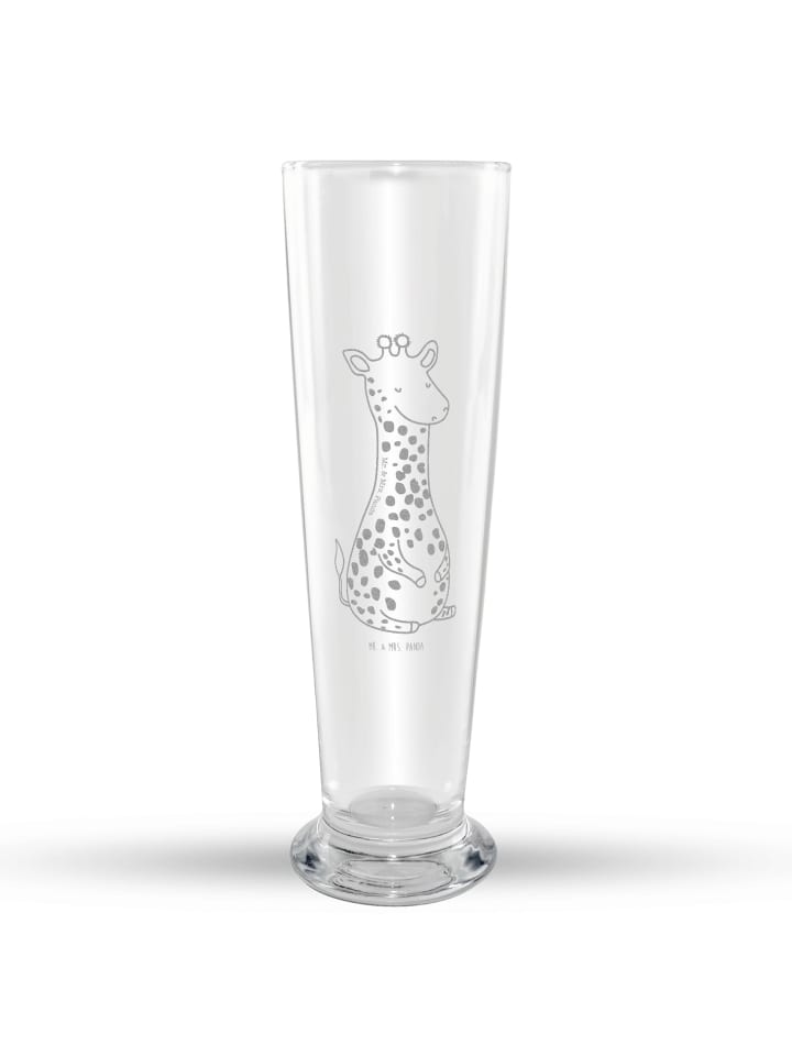 Weizenbierglas Giraffe Zufrieden ohne Spruch in Transparent