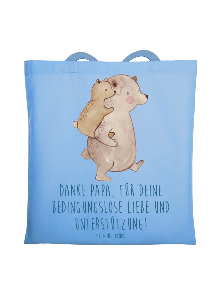 Tragetasche Danke Papa mit Spruch in Sky Blue