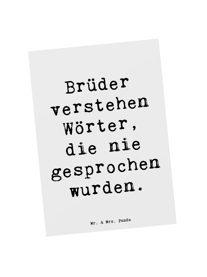 Postkarte Bruderverständnis mit Spruch in Weiß