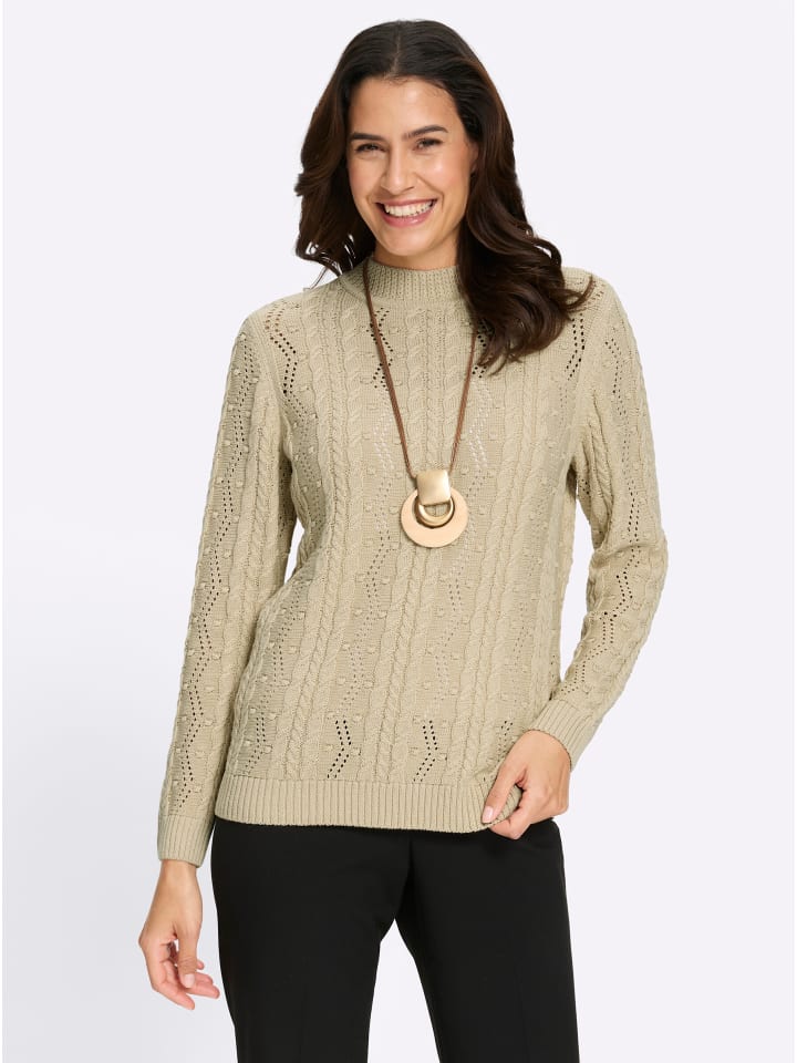 Stehkragen-Pullover in sand