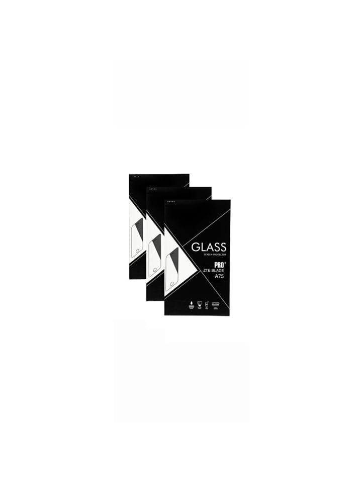 3x Displayschutzfolie Kratzfestes Tempered Glass 9H Hartglas in Transparent