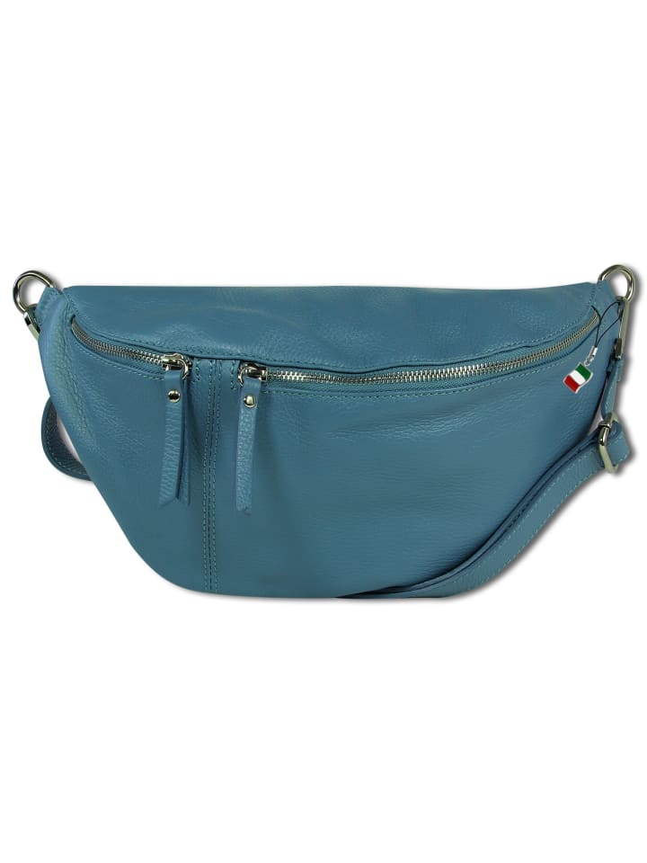 Gürteltasche Leder blau ca. 37cm