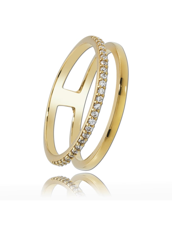 333 Gelbgold - 8 Karat Damen Ringe Doppel gold Fingerring 60 (19,1)