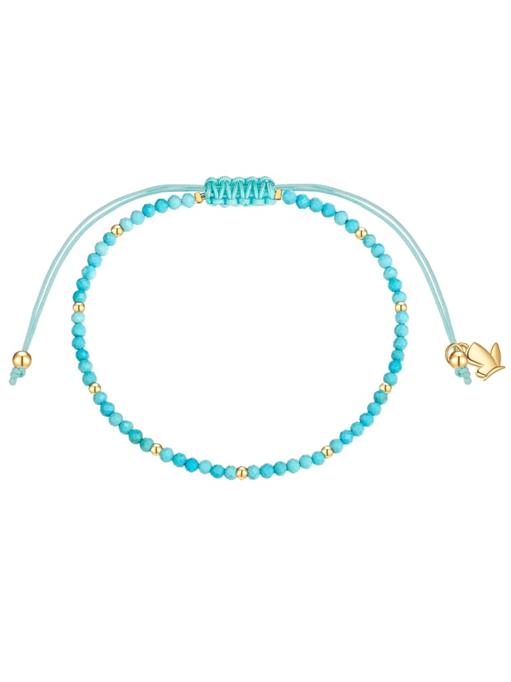 Armband aus Edelstahl mit Türkis (rek.) in gelbgold