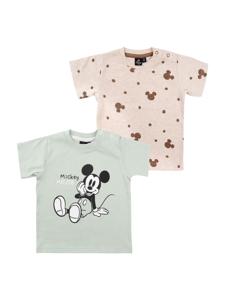 2er Pack Disney Mickey Mouse Baby T-Shirt Shirt Kurzarm in Mehrfarbig