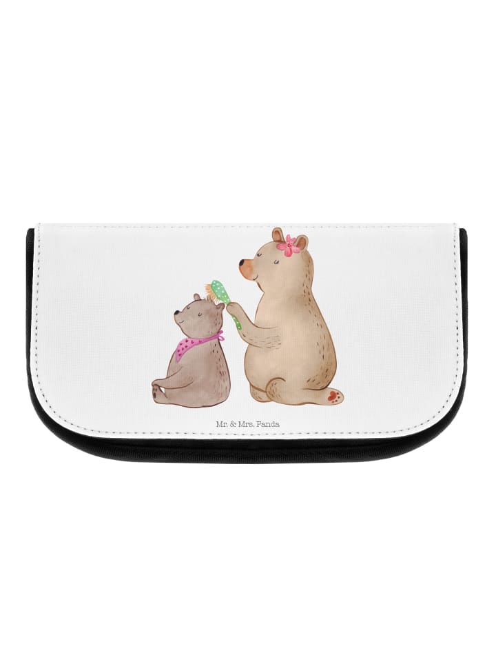 Kulturtasche Bär Kind ohne Spruch in Weiß