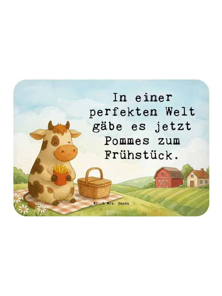 Magnet Panda Winter Pommes Design mit Spruch in Weiß