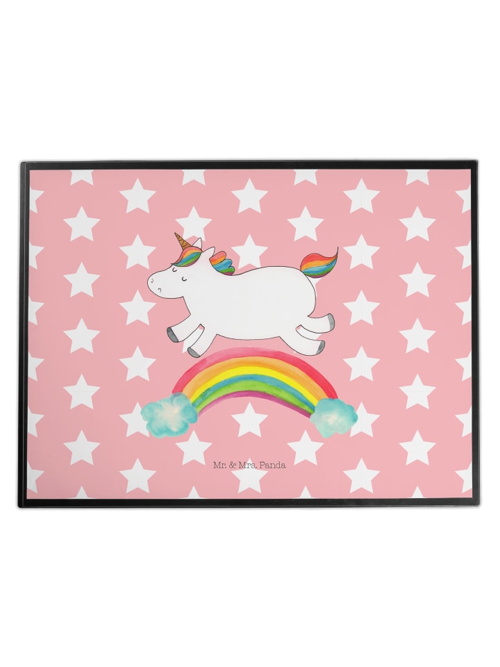 Schreibtischunterlage Einhorn Regenbogen ohne S... in Rot Pastell