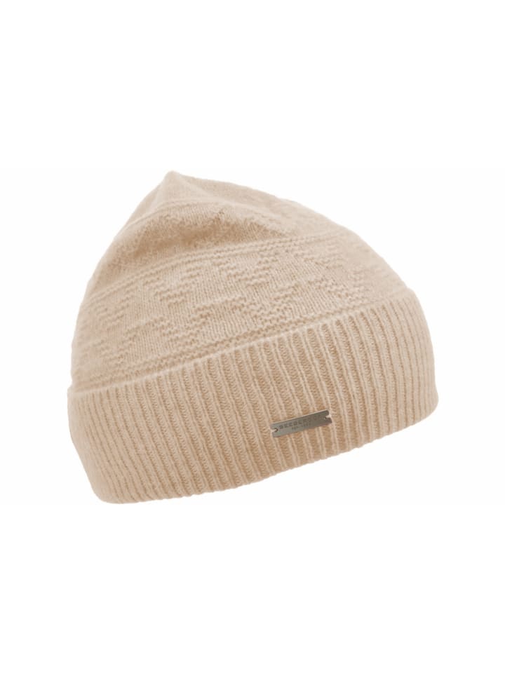 Strickmütze in beige