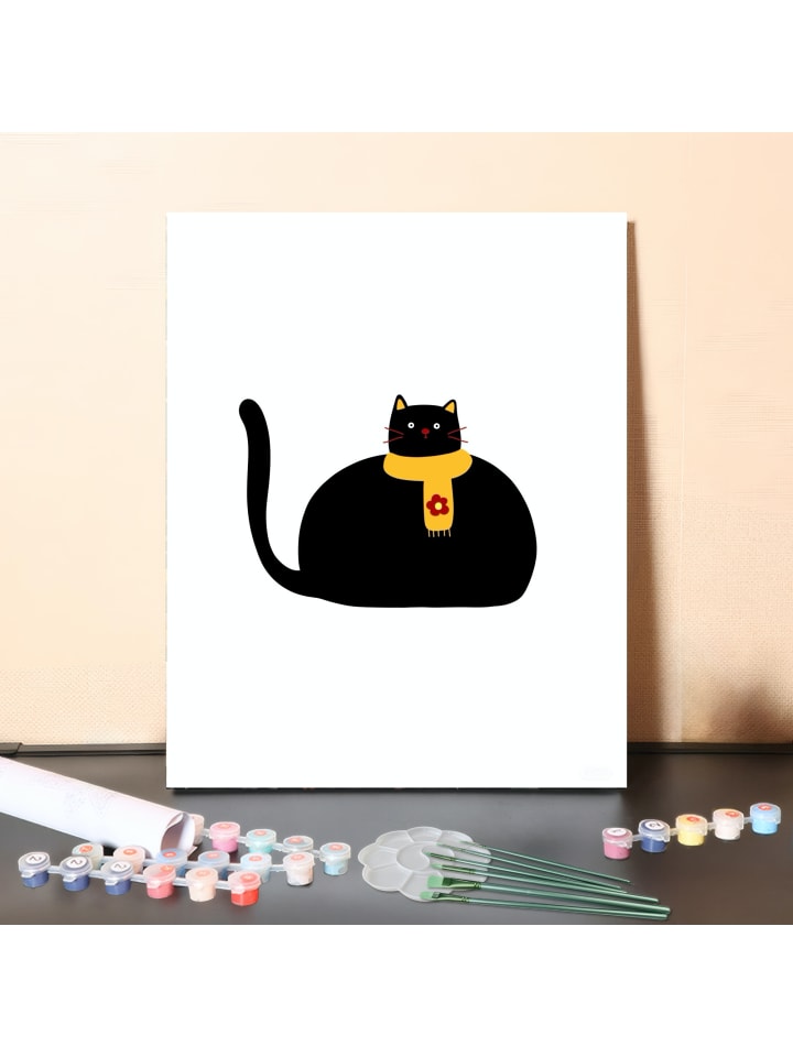 DIY Malen nach Zahlen Set-"Sitzende Katze" 