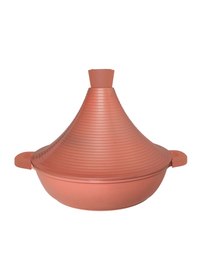 Aluguss Tajine Tagine Ø28cm Induktion Silikongriffe Gartopf in Hellbraun