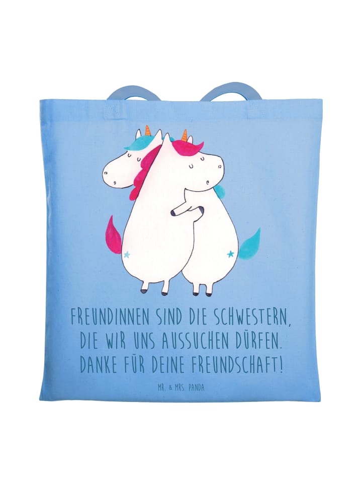 Tragetasche Freundinnen Schwestern mit Spruch in Sky Blue