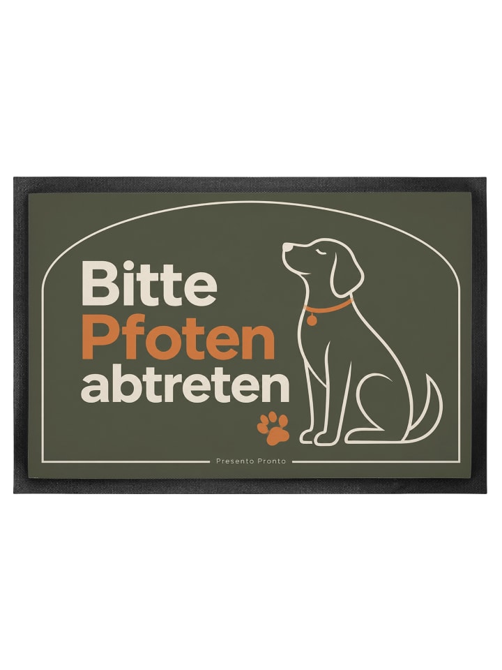 Gummimatte Hund minimalistisch Design mit Spruch in Weiß