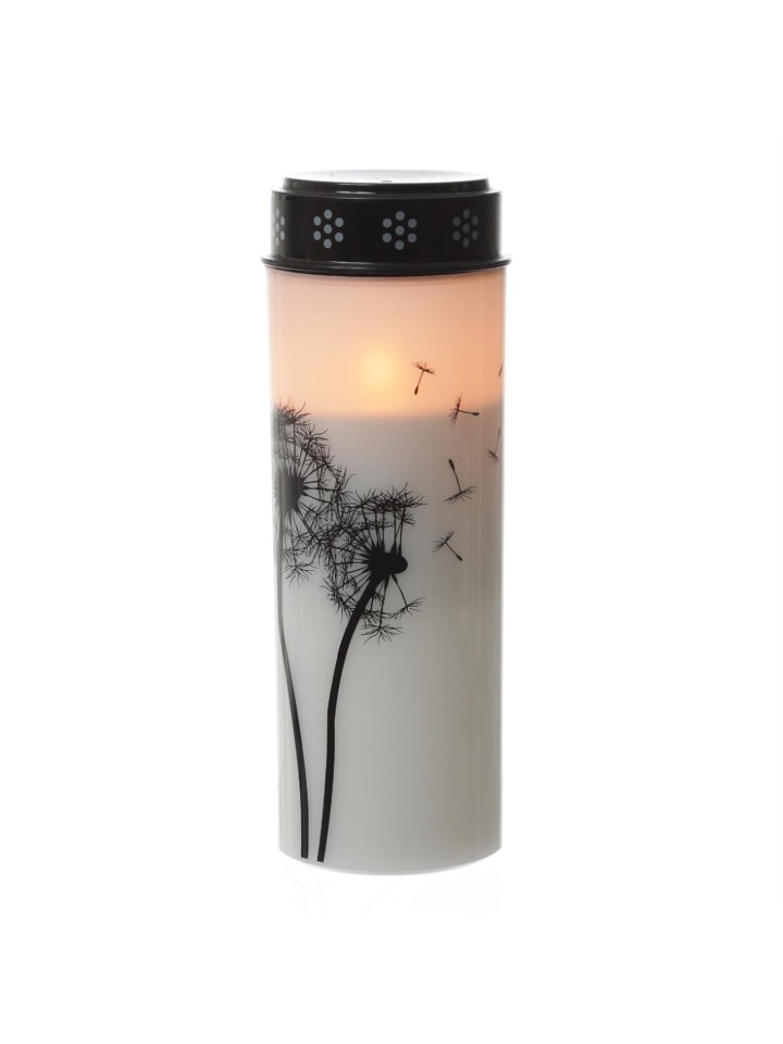LED Grabkerze Grablicht Pusteblume bis 2500 Stunden H: 21cm  in weiß, schwarz