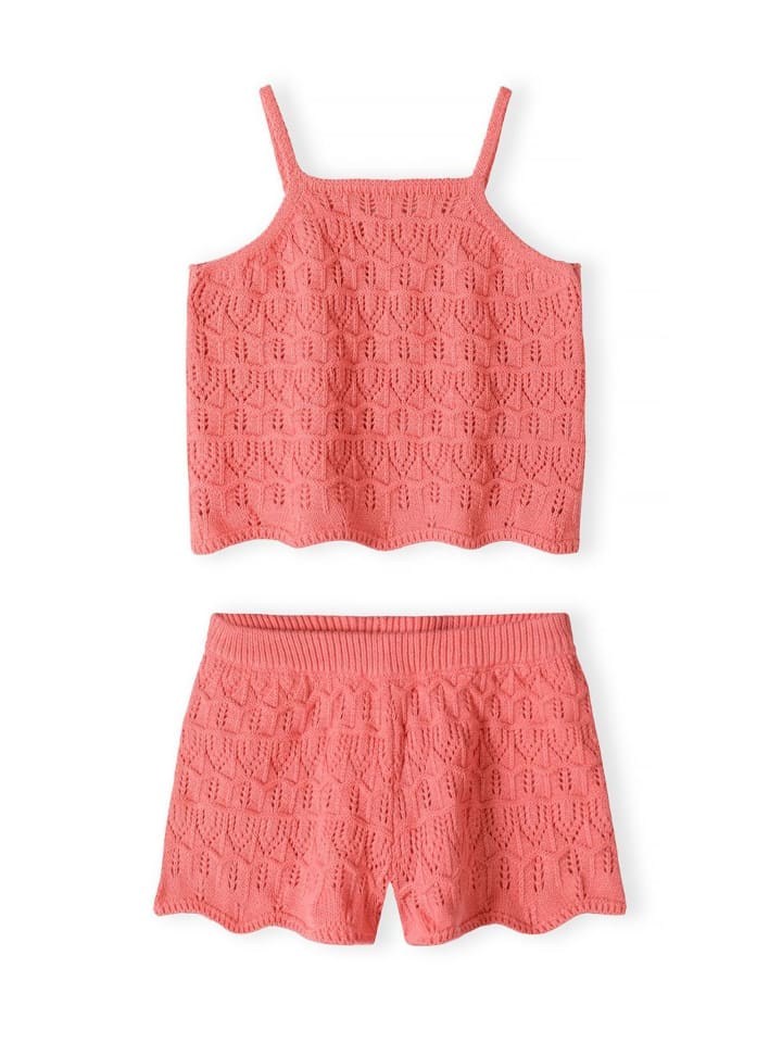 2-tlg Top & Shorts 30SET101 in koralle