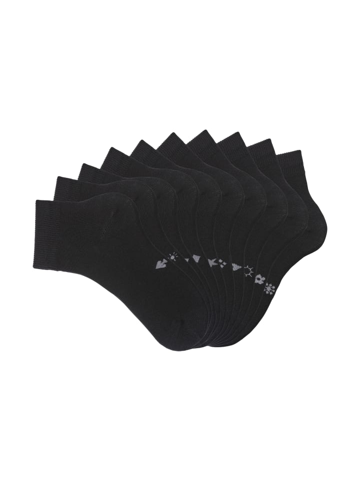 Kurzsocken in 10x schwarz