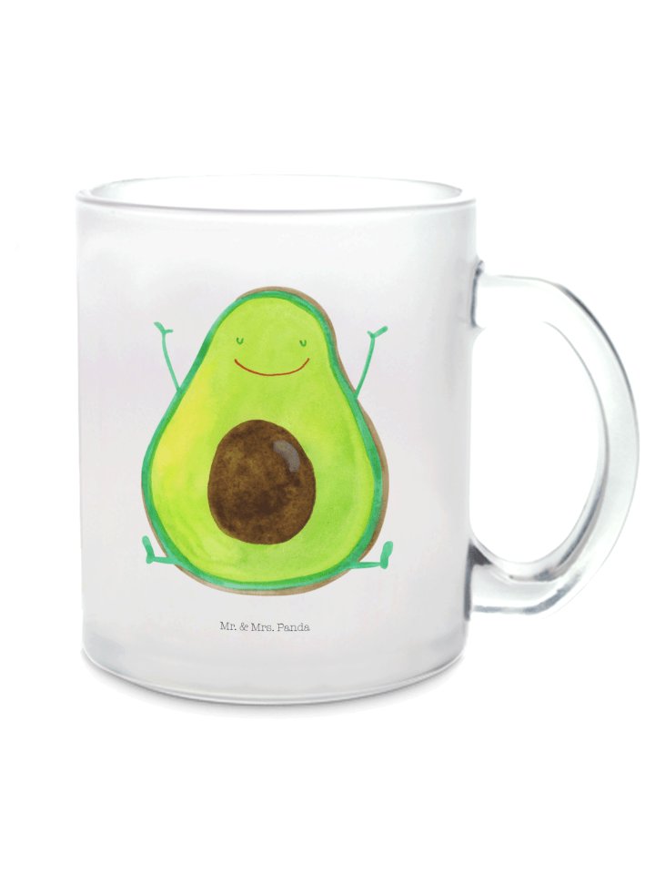 Kaffeebecher Avocado Glücklich ohne Spruch in Transparent