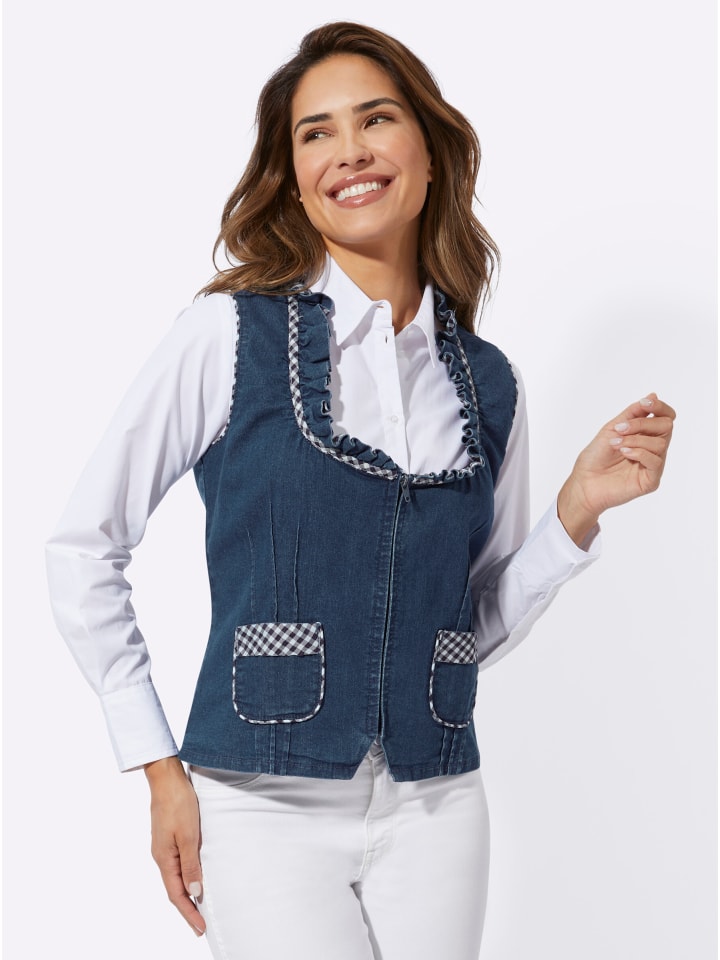 Jeans-Weste in blue-stone-washed
