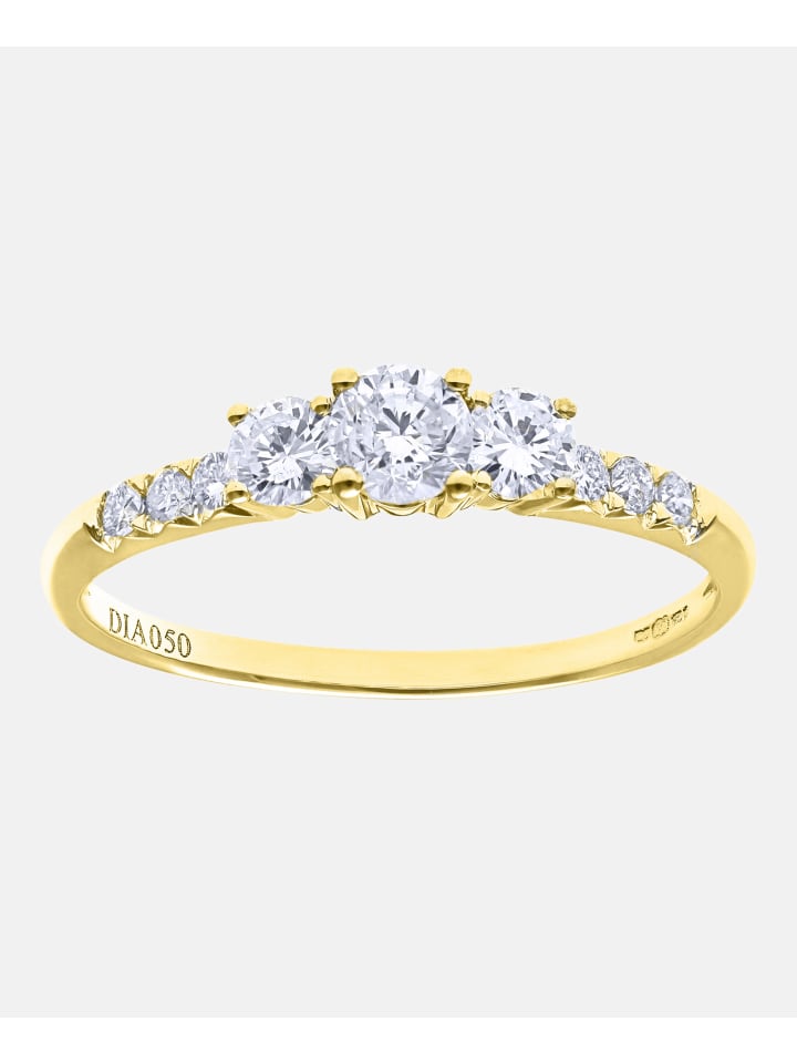 Verlobungsring aus 750 Gelbgold mit Diamant