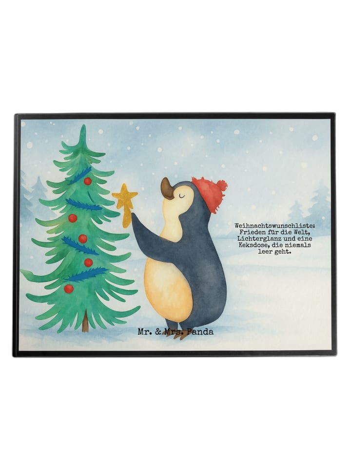 Arbeitsmatte Pinguin Weihnachtsbaum Design mit ... in Weiß