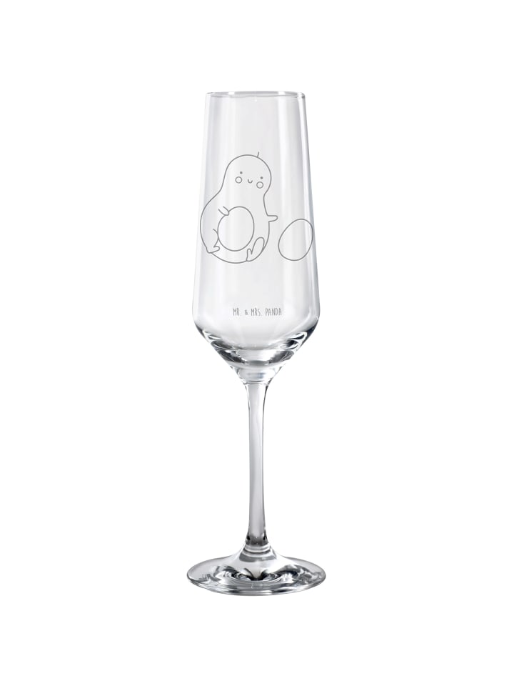 dekorglas Avocado Kern rollt ohne Spruch in Transparent