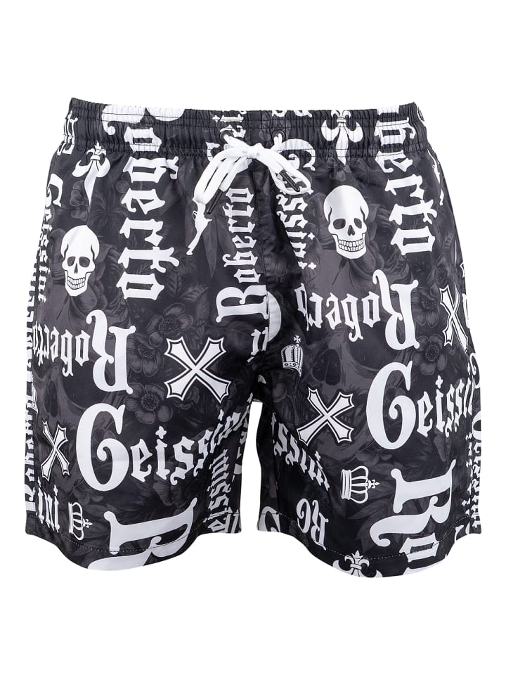 Statement Badehose Schwarz-Weiss-2XL