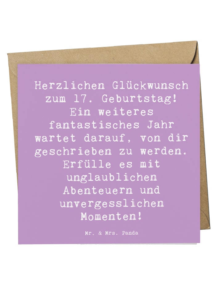 Grußkarte Spruch 17. Geburtstag Abenteuer mit S... in Lavendeltraum