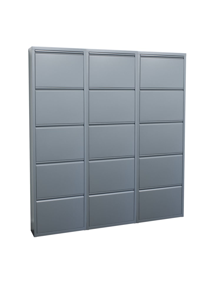 Schuhschrank Pisa 9 Grau 150 x 16 cm