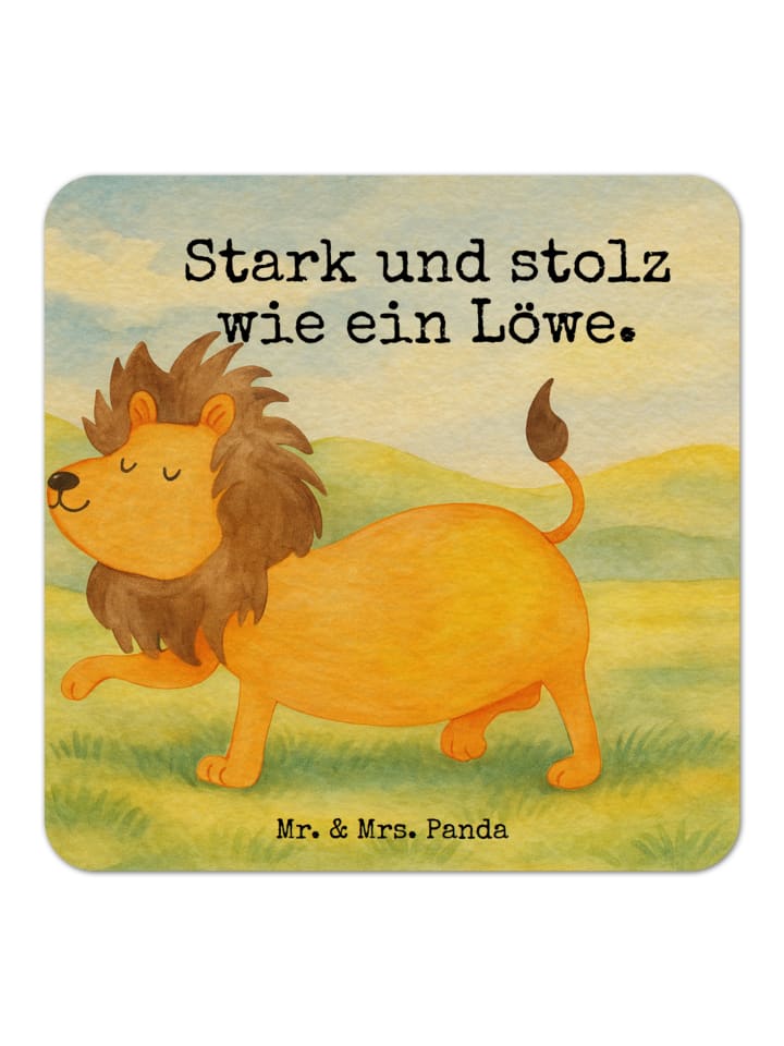 Bierdeckel Sternzeichen Löwe Design mit Spruch in Weiß