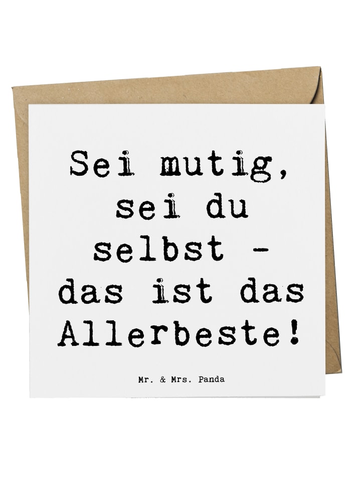 Klappkarte Spruch Mutig zu sich selbst stehen m... in Weiß