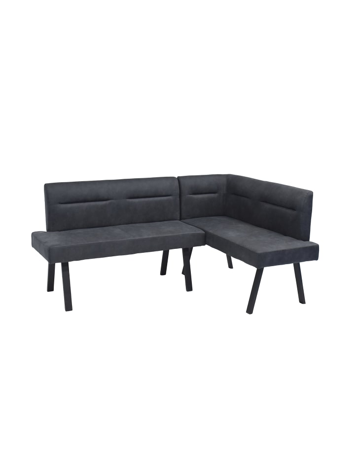 Eckbank MONTREAL in anthrazit - 181 x 128, H 87, T 56 cm