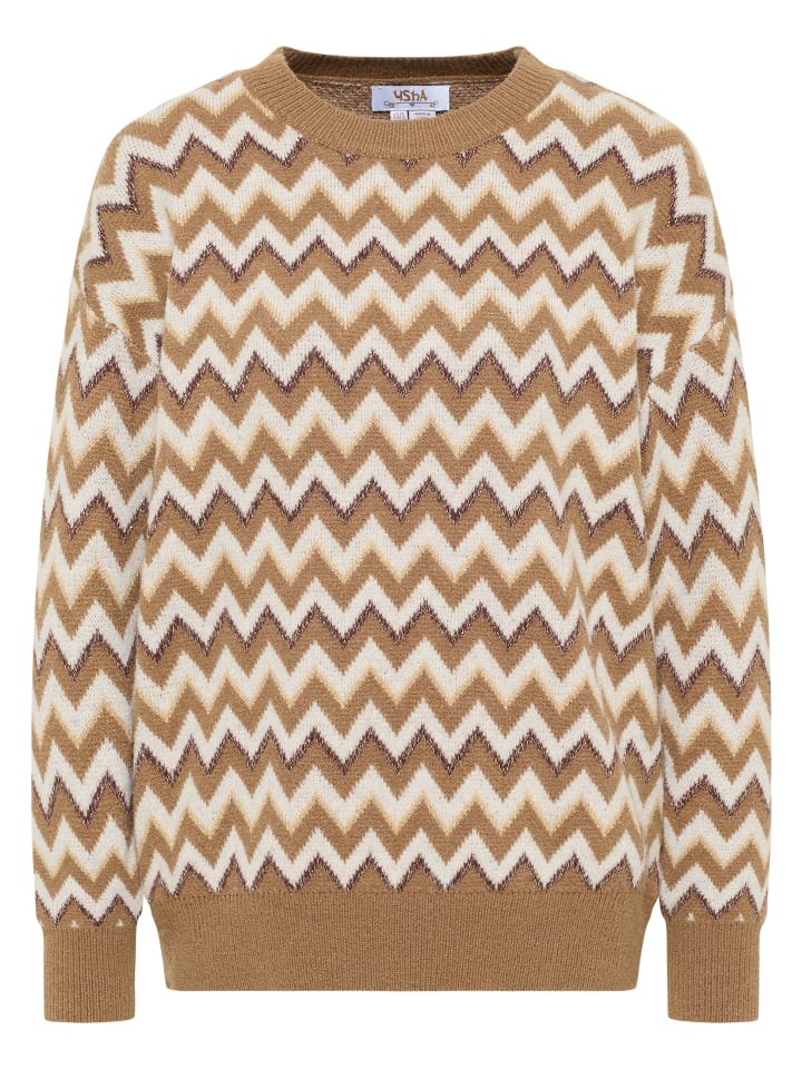Damen Strick Pullover in Braun Mehrfarbig