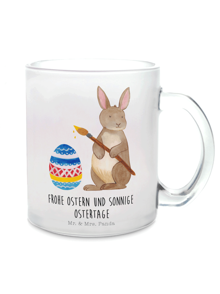 Tasse Hase Eier Malen mit Spruch in Transparent