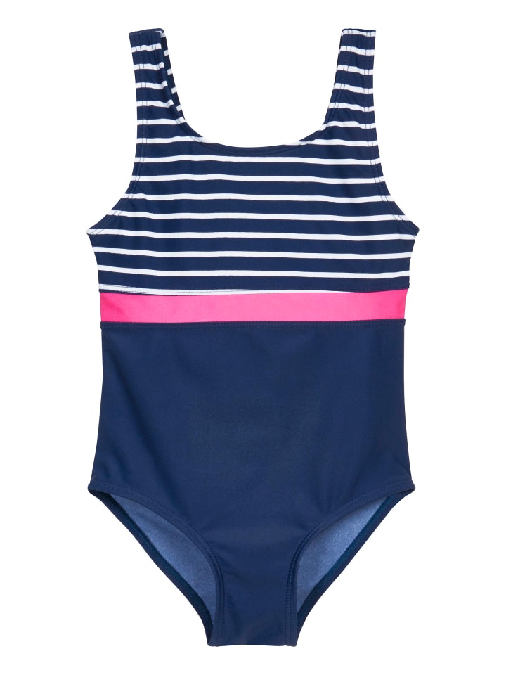 UV-Schutz Badeanzug Ringel in marine