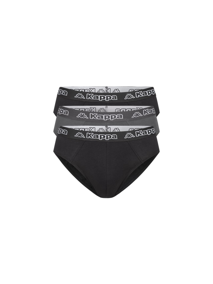 Kappa 3er Set Herren Slip in 2xSchwarz 1xAnthrazit