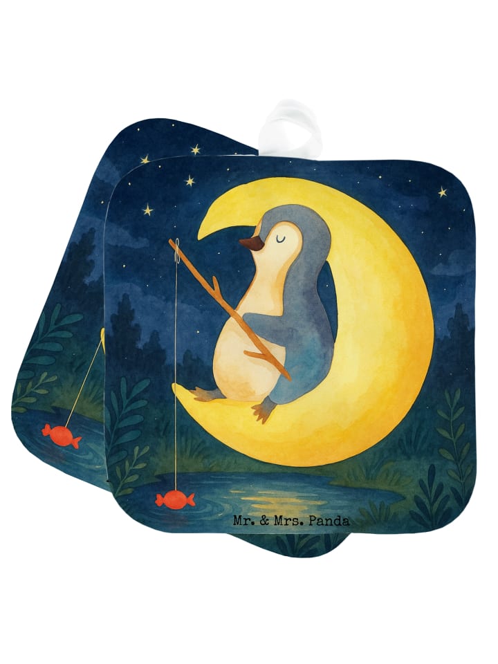 Topflappen Pinguin Mond Design ohne Spruch in Weiß