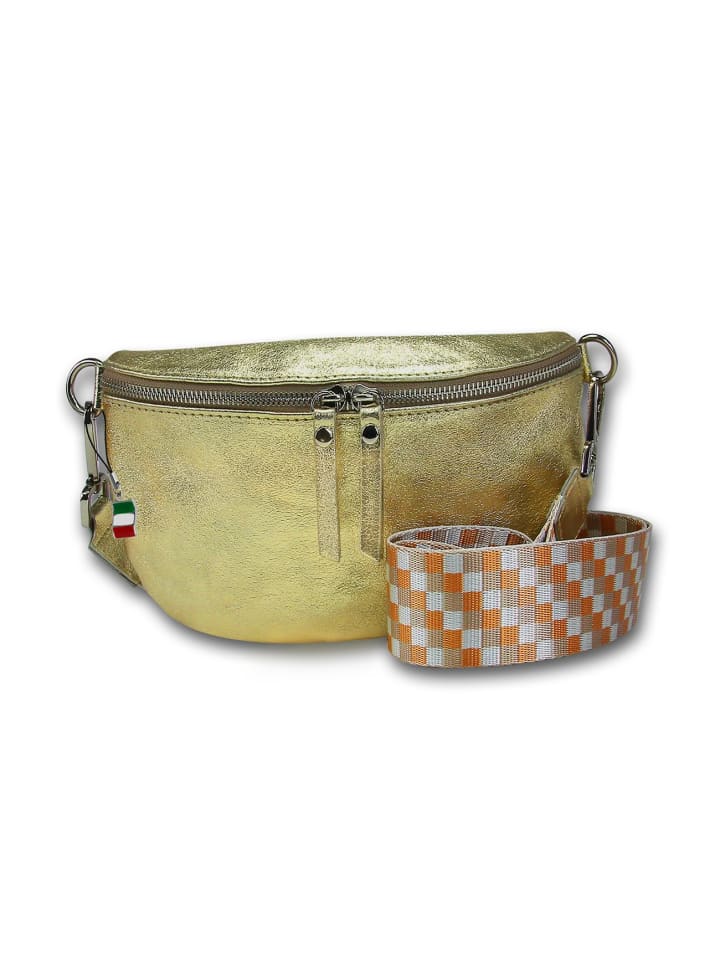 Leder Gürteltasche Florence Tasche gold, mehrfarbig ca. 25cm