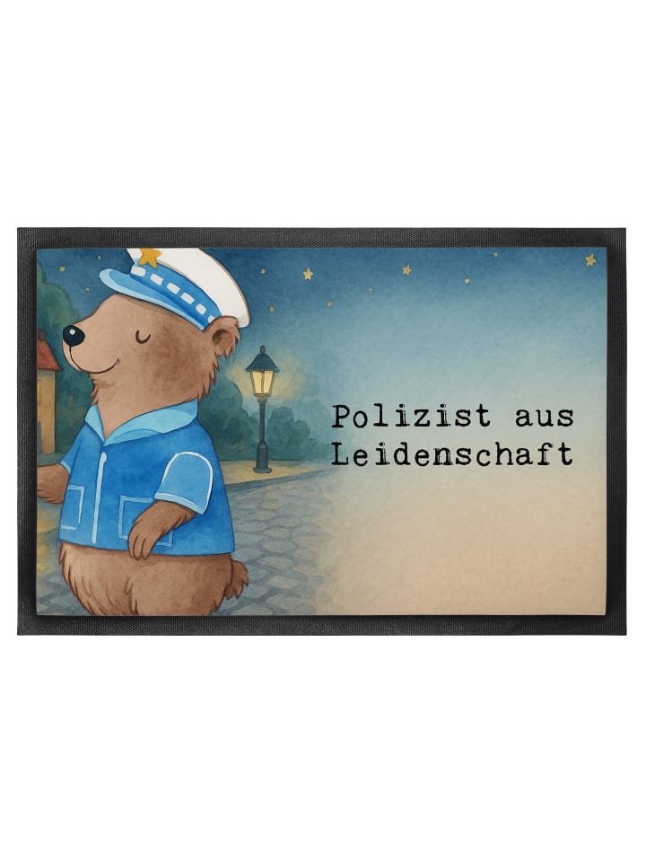 Schmutzfangmatte Polizist Leidenschaft Design m... in Weiß
