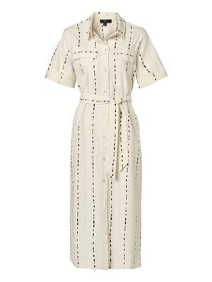 Logan-Kleid mit Print, Off-White/Schwarz