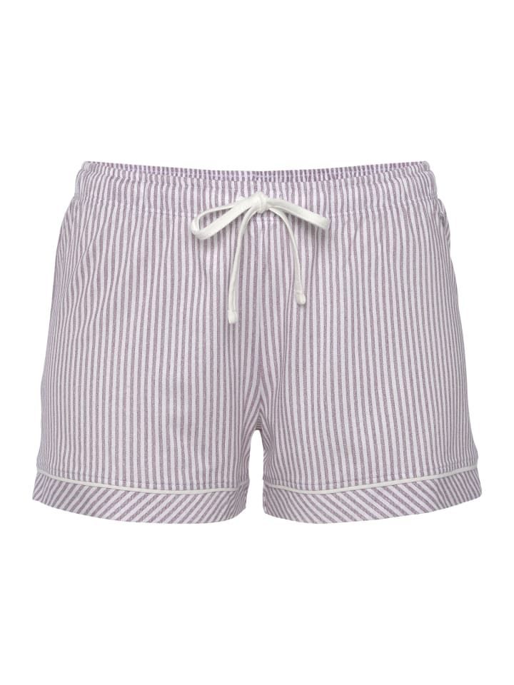 Pyjamashorts in bordeaux-gestreift