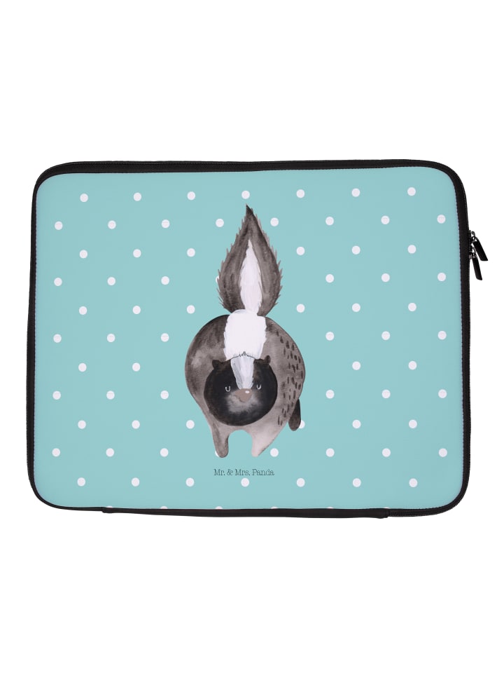 Notebook Tasche Stinktier Angriff ohne Spruch in Türkis Pastell