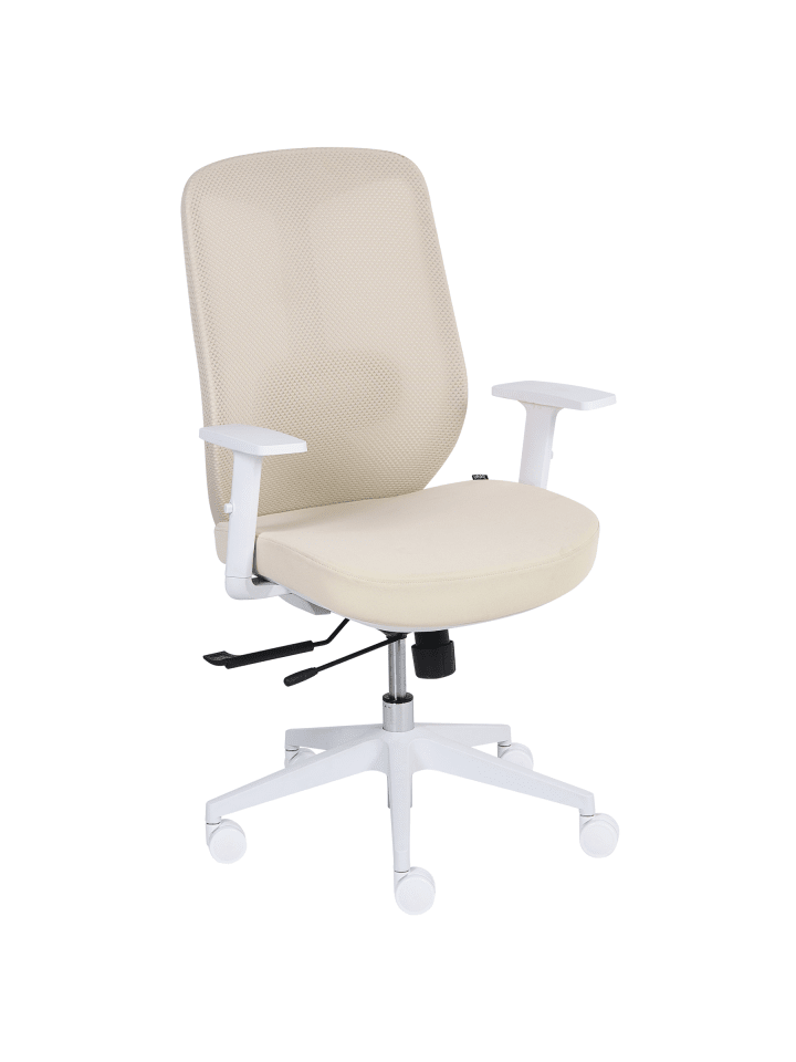 Professioneller Bürostuhl ZELAR in Beige/Weiß - (W) 64 x (H) 100 x (L) 60 cm